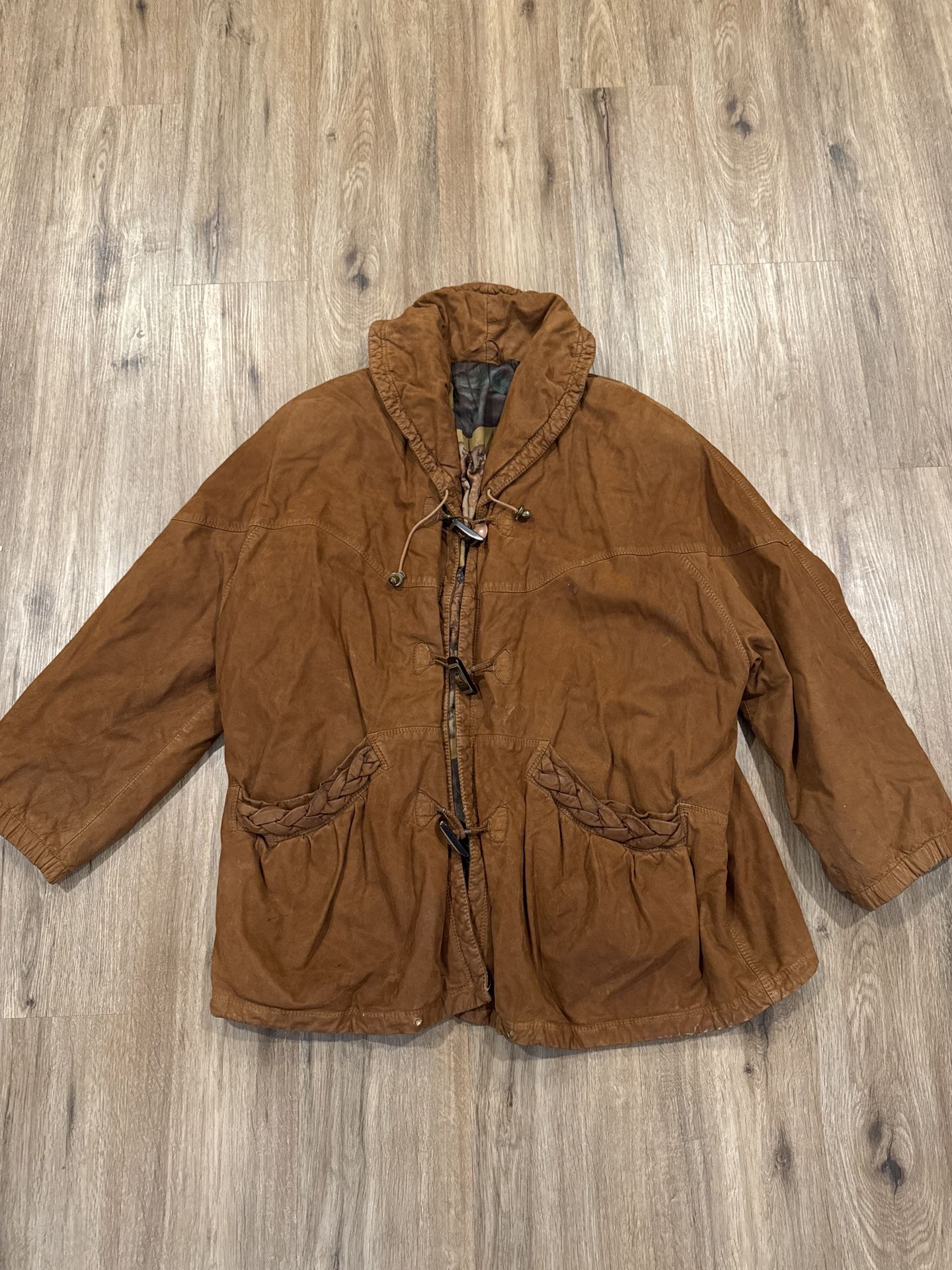 Vera Pelle women's vintage leather Jacket, Size 46