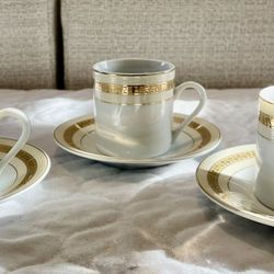 Elegance Fine Porcelain China Demi/Expresso Cup and Saucer. Set of 3.