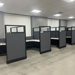 Office Cubicles Refurbished With Glass  6’ 6’ 