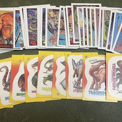 lot of 1987 dinosaurs attack cards 40 cards + 12 stickers