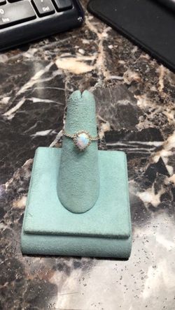 Ring Lds 10k Yg Cz and Opal