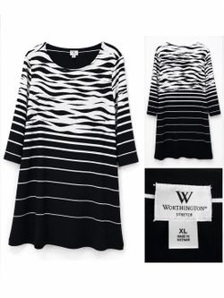 Worthington Stretch Zebra Print Dress – XL