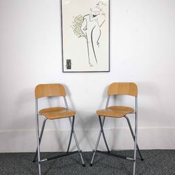 Pair of IKEA Franklin Folding Barstools