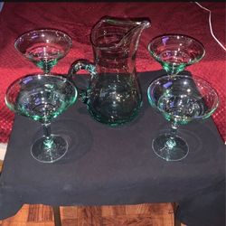 Margarita glasses and pitcher