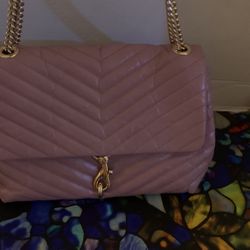 Rebecca Minkoff Quilted Leather Pink Purse Hand Bag Or Crossbody 