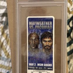 mayweather vs paquaio ticket psa8