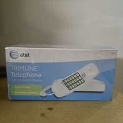 AT&T 210 Corded Trimline Phone with Speed Dial and Memory Buttons, White