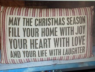 XL Christmas Throw Pillow- Season for Joy Laughter Love"- Christmas Decor Decorations