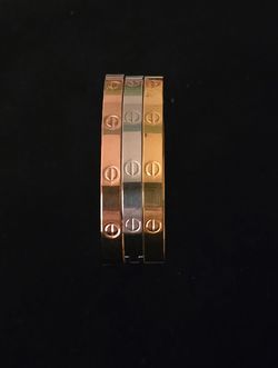 Love Bracelets - Rose, White and Yellow Gold over Stainless Steel
