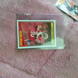 Collectors jerry rice football card for the san francisco forty niners made in nineteen eighty eight collectors edition