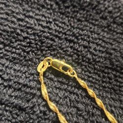 18k Gold over silver twisted chain