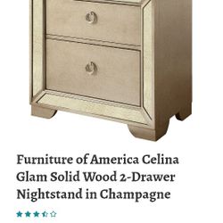 Mirror Gold Nightstand 