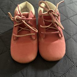 Pink baby timberland boots size 2