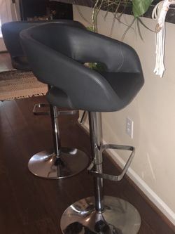 PU Grey Leather Bar Stools