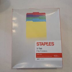 Staples 3 Tab File Folders 