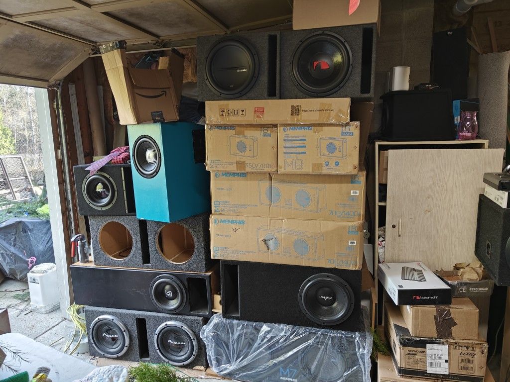 Tons Of Car Audio Subs, Amps And Packages