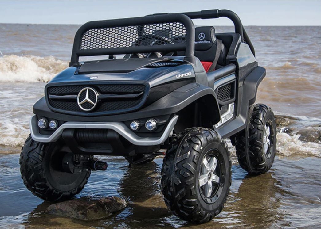 24 Volt Kids Mercedes Unimog . 4x4, MP4 Player, Rubber Tires And Leather Seats With Parental Remote Control . Fully Loaded