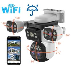 CS621ZS 12MP wireless closed-circuit television camera for outdoor security monitoring, with night vision 10x zoom, bidirectional audio and cloud data