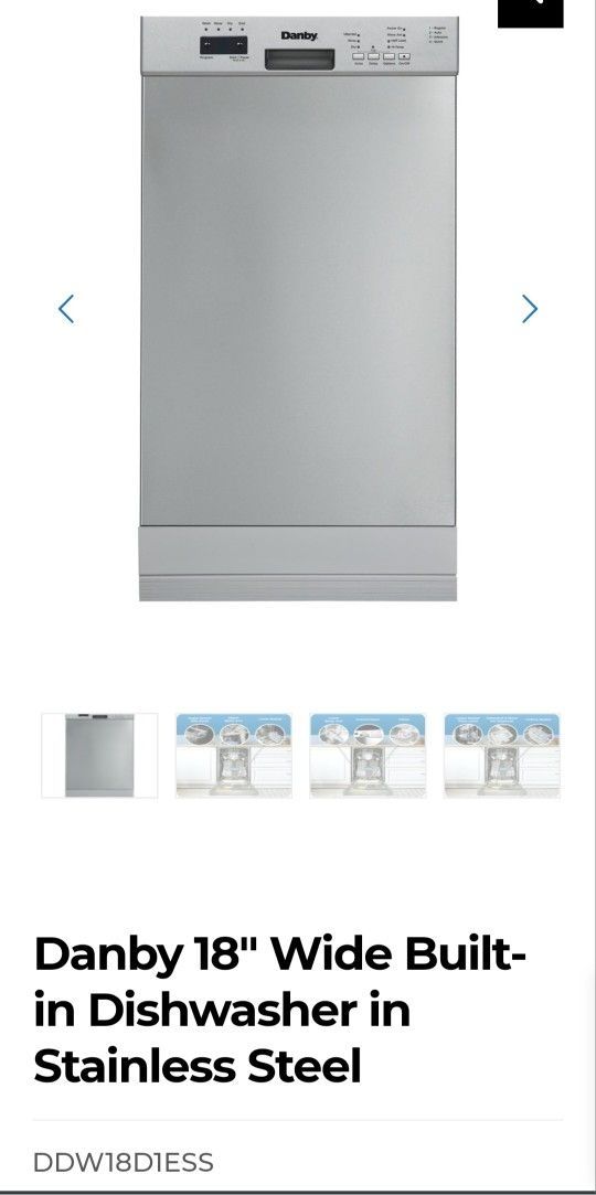 Danby 18 Stainless Steel Dishwasher