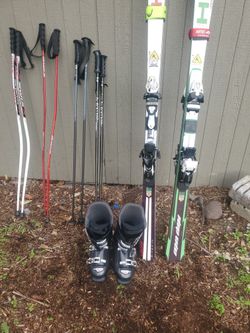 Snow Skis/ Poles And Boots