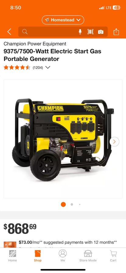 Hurricanes Power Champion portable generator brand new inbox never used