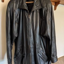 Wilsons Black Leather Jacket, Large