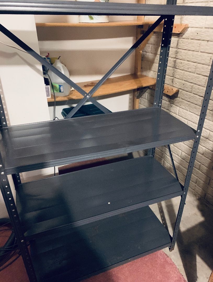 2 sets of metal shelves