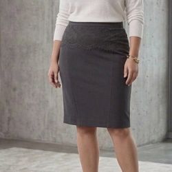 BANANA REPUBLIC Pencil Skirt Sz 14 New with Tags Gorgeous Lace Décor