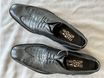 Salvatore Ferragamo Crocodile/Alligator Wingtips Size 10 D - PRICE DROP
