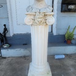 Garden / Yard Column Roman Greek  Pedestal  With Planter Bust Of Queen Venus Plant Pot Holder