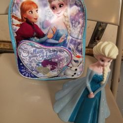 FROZEN backpack and a bank for girls(price for both items)
