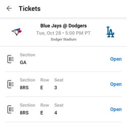 $975 Game 4 World Series Tuesday 10/28 2 Tix & Parking