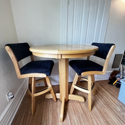 Wood Bar Table + Chair Set