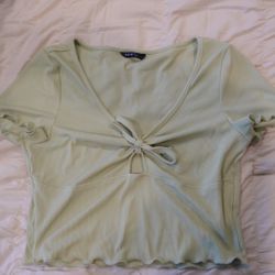 Green crop top
