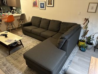 Graphite Gray L-Shape Sectional Sofa with Right Chaise