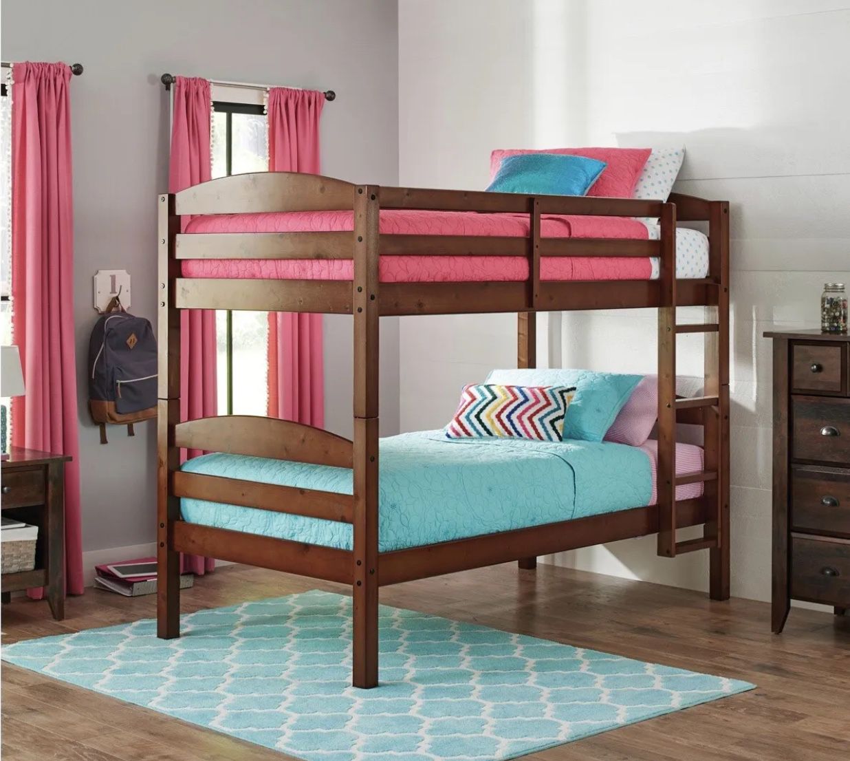 Better Homes & Gardens Leighton Wood Twin-Over-Twin Bunk Bed