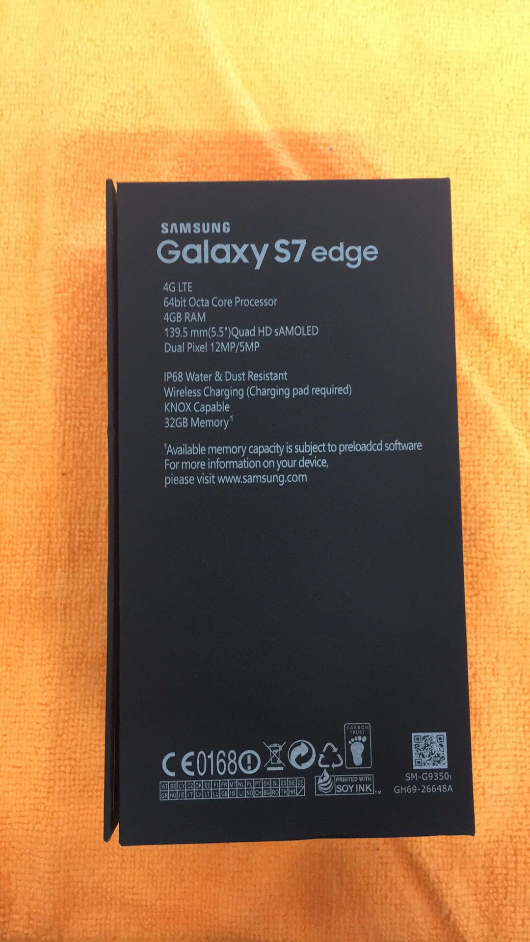 Samsung Galaxy S7 Edge Unlocked Box Packed