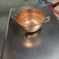 Antique  Copper And Brass Colander