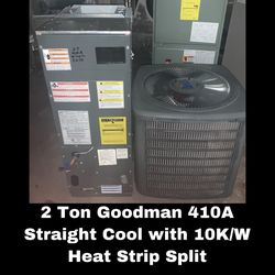 2 Ton Goodman 410A Straight Cool with 10K/W Heat Strip Split