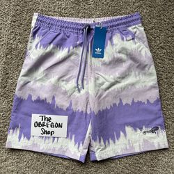 ADIDAS ADVENTURE ARCHIVE PRINTED WOVEN CHAMELEON SHORTS MENS SIZE SMALL PURPLE VIOLET WHITE NEW