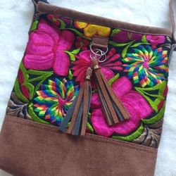 boho embroidery adjustable shoulder crossover bag