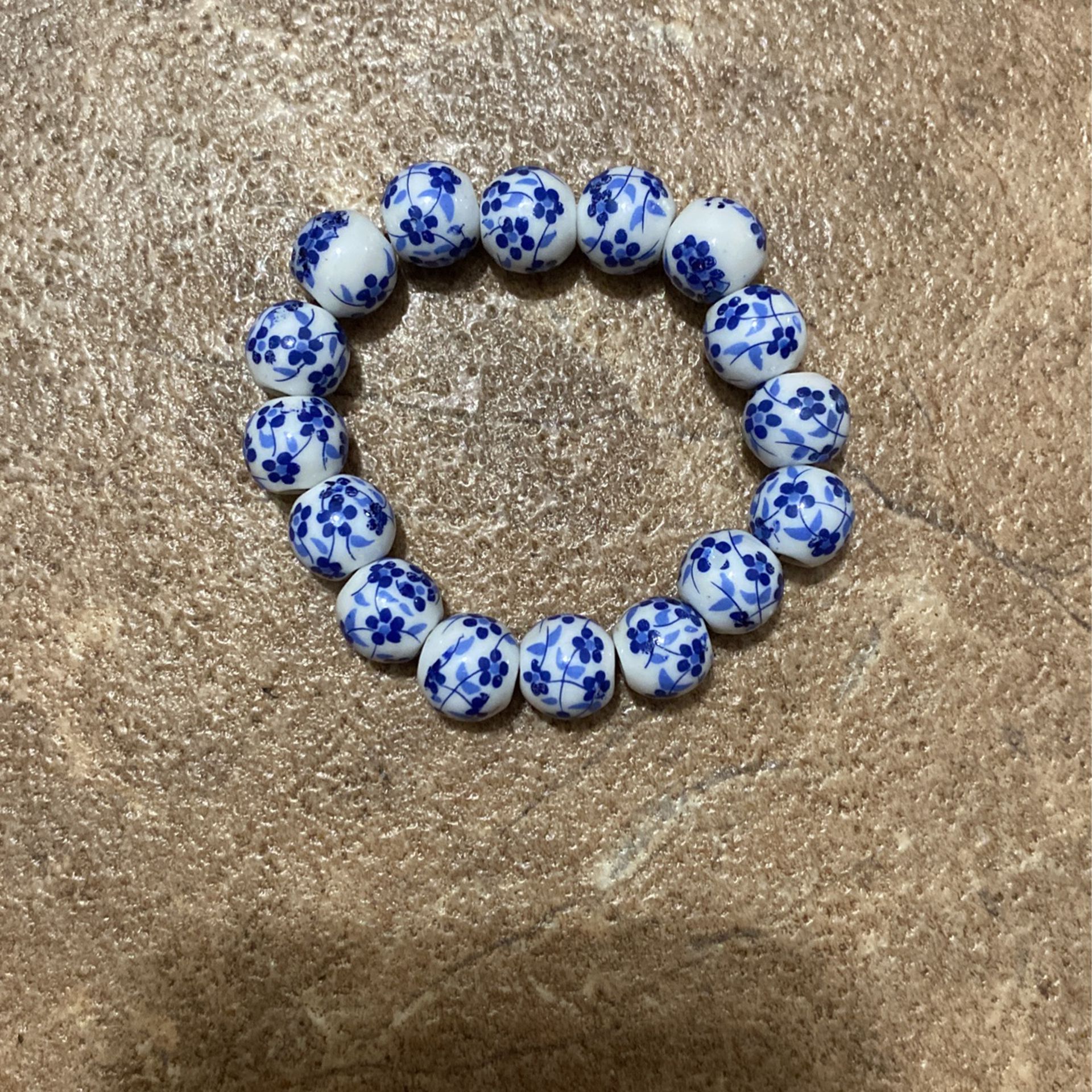 Porcelain Blue Bead Bracelet