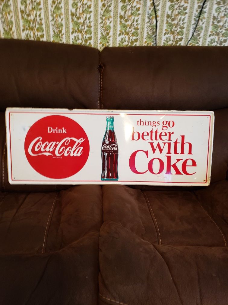 Vintage 1950 coca cola MATEL sign