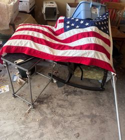 Vintage large  American Flag with Metal Pole (No Wall Bracket) – Great Condition