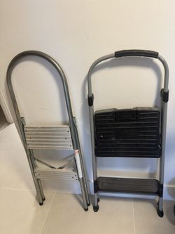 2 Step Ladders – $20 Each. 1 Metal And 1 With Rubber Grip.