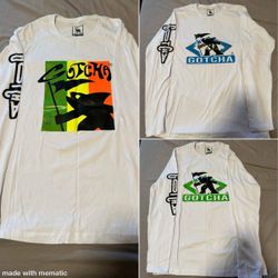 3 Gotcha Print T-Shirts Long Sleve / Size L.