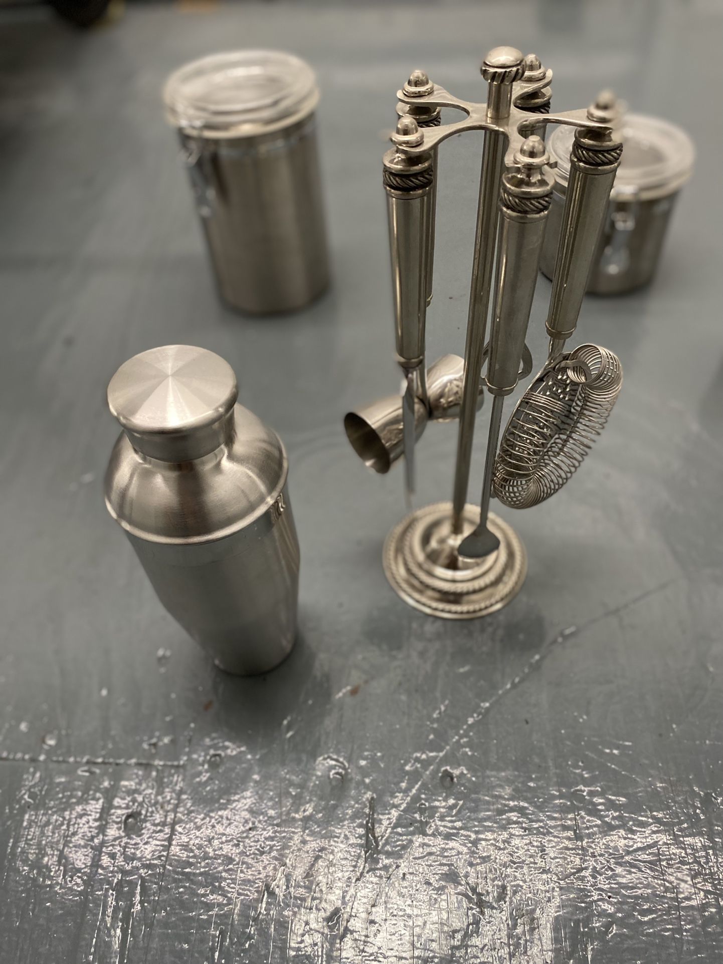 9pc Stainless Steel Cocktail Shaker & Bartender Mixer Station