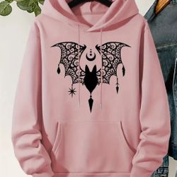 Bat Hoodie with Pockets Plus Size Sweatshirt 