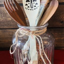 Clear Utensil Holder Or Flower Vase 
