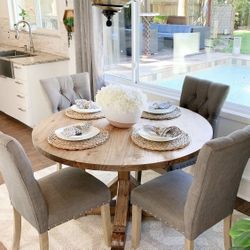 Custom Built Dining Table Solid wood Farmhouse Set Modern Rustic Bench Country Oval Round Counter Breakfast Height  Farm House 